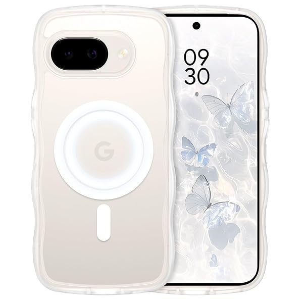 Google pixel 9a ケースウェーブ Magsafe対応 ワイヤレス充電 グーグルピクセル9a ソフト うねうね 人気 韓国 耐衝撃 超軽量 薄型 おしゃれ 黄ばみなし スマホケー クリア ケース 米軍規格 耐衝撃 滑り止め 指紋防止マグセ