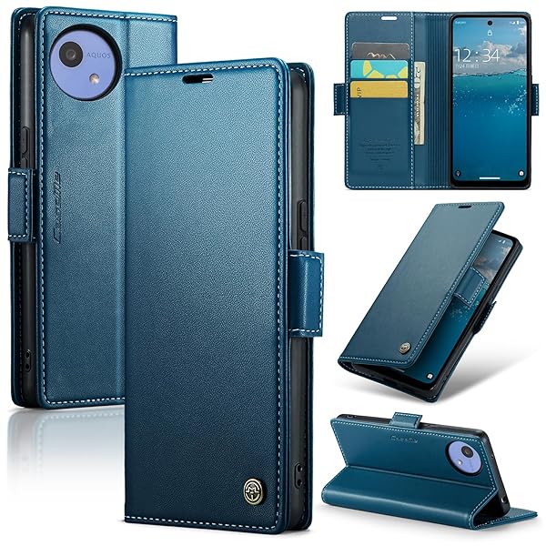 乐天商城 - AQUOS wish5 ケース 手帳型 AQUOS wish5 SH-52F 手帳型ケース シャープ アクオス ウッシュ5 SH52F ケース手帳 スマホケース 携帯ケース 携帯カバー スマホカバー RFID磁気防止 サイドマグネット式 カード収納