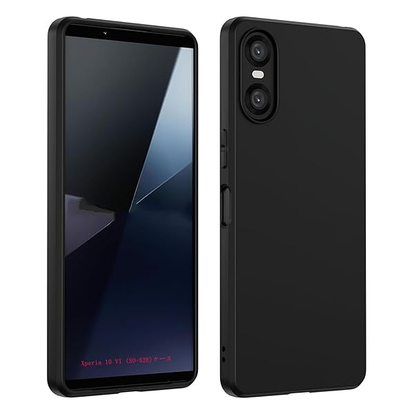 対応 Xperia 10 VI (SO-52E)ケース マットブラック【柔軟性 TPU素材】Xperia 10 VI SO-52E SOG14 カバー 超