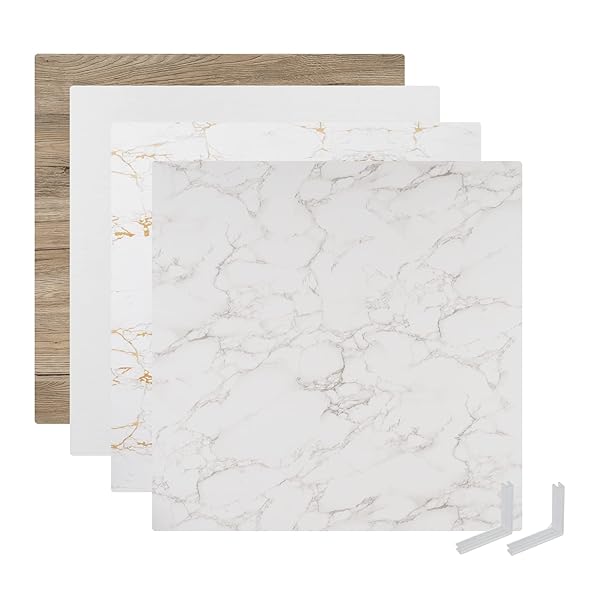 背景ボード 60x60cm バックグラウンド 両面異なる仕様 撮影用 大理石+木目セット（楽天・ever-leaf）