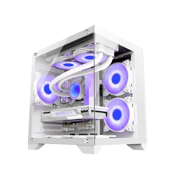 WiNDy - pcケース ミドルタワー pcケース 強化ガラスモデル micro-atx ホワイト（White）