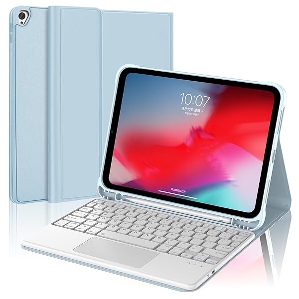 【2024年昇級版】タッチパッド搭載 iPad 第9世代 第8世代 第7世代キーボード付きケース 102イン
