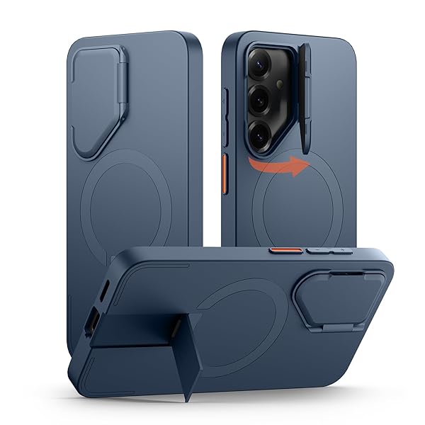 乐天商城 - マグネット式ケース Samsung Galaxy S25対応 カメラカバー&調節可能なメタルキックスタンド付き