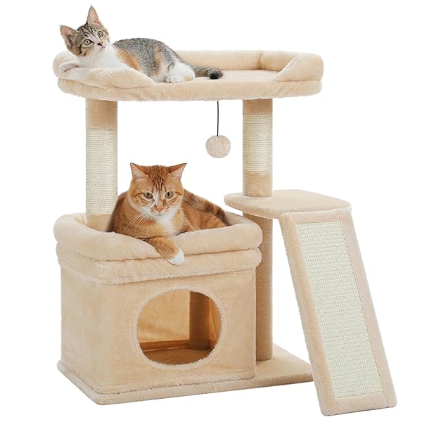 キャットタワー ミニ 猫タワー 低い 猫ハウス 猫 爪研ぎ タワー シニア猫 高齢猫 ペット おし ever-leaf-10081656 ever-leaf パッケージ画像