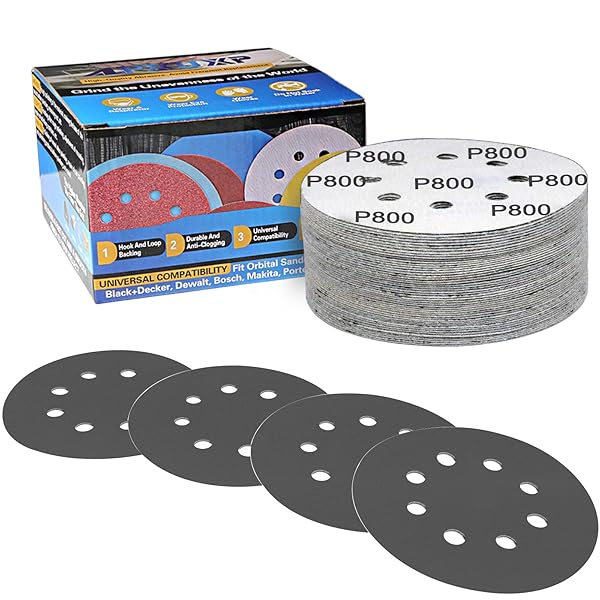 乐天商城 - 耐水サンドペーパー 125mm #800番 サンダー ペーパー（50枚入）サンディングディスク 細目 サン