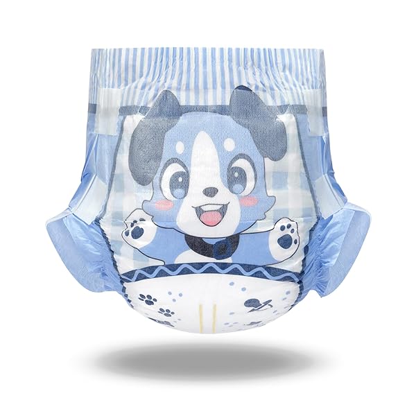 乐天商城 - 大人用不織布おむつ 2枚パック 可愛い絵柄【青いベビーケモノちゃん】変色お知らせサイン