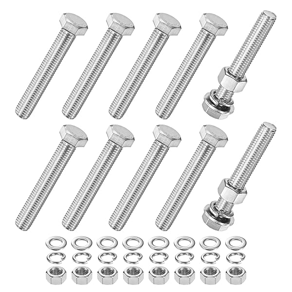 乐天商城 - ナット付き平＆ロックワッシャーM12x75mmステンレス鋼ボルト10個セット 機器/機械用完全ねじ