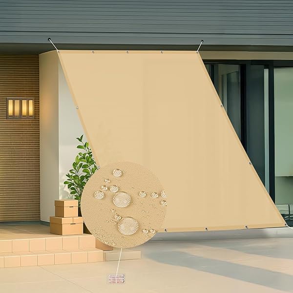 乐天商城 - 撥水シェード 18x24m 砂色 雨よけ 防水 日除けシェード 日よけ サンシェード