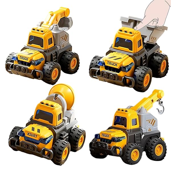 乐天商城 - はたらくくるま 知育玩具 ミニカー おもちゃ 砂場セット - 「押すだけ工事車」 働く車 ABS製