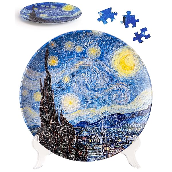 ピースリラックス 124ピース 飾り皿パズル【ゴッホ＿星月夜】(23X23cm) プラ製 ジグソーパズル 壁掛けセット＆皿立て付き[PL1002]ブランド色ゴッホ＿星月夜モデル商品説明【商品概要】【創造性と実用性】パズルの楽しさとアートの美しさを兼ね備えた一品です。完成後は美しい飾り皿として、インテリアの中心に。展示台と掛けフックが付属しており、簡単にどんな空間にも調和します。【プラスチック製のピース】耐久性抜群、鮮やかな発色、そしてしっかりと繋がるピース同士はプラスチック製ならではの特徴です。糊付けが不要で手軽に組み立てられます。【多様なデザイン】クラシックな名画からモダンなクリエイティブイラストまで、多様なデザインが揃い、どんな趣味や嗜好にも応えます。パズルとしての楽しさだけでなく、完成品として空間を彩る芸術性も魅力です。【贈り物にも最適】飾り皿パズルは、「幸福」や「シェア」の象徴。新年、誕生日、記念日、節句、恋人の日、母の日、パーティーの贈り物として、特別な気持ちを伝えるのにぴったりです。完成した作品は、訪問客とその美しさを共有することもできます。【きっと目標に辿り着く】ピースの不良や欠片があった場合は、ピースリラックス が無償で対応いたします。安心してご購入いただけます。ぜひお問い合わせてください。【商品説明】糊付けいらないため、組み立てた後、そのままで飾ることは可能です。【商品詳細】商品種別：ジグソーパズル商品名：ピースリラックス 124ピース 飾り皿パズル【ゴッホ＿星月夜】(23X23cm) プラ製 ジグソーパズル 壁掛けセット＆皿立て付き[PL1002]製造元：商品番号：PL1002商品内容：124色：ゴッホ＿星月夜【当店からの連絡】