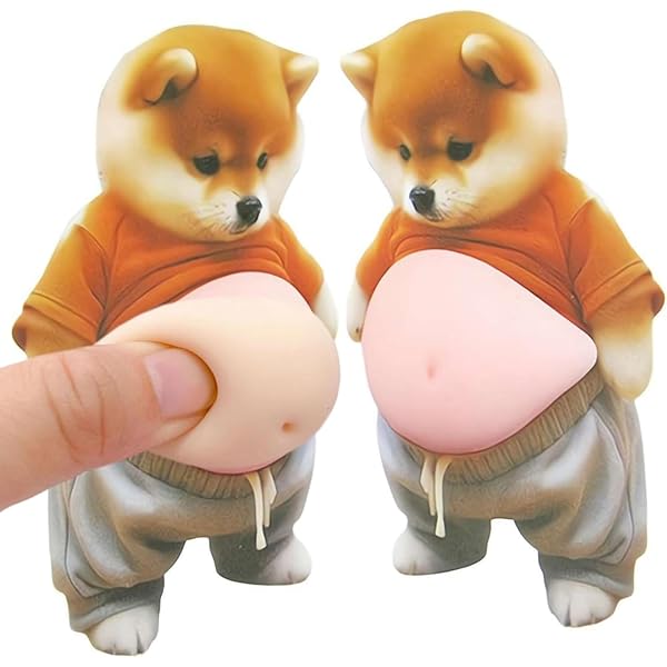 犬 お腹 シール 3D ぷにぷに【2026新型】柔らかい もっちり スクイーズ ステッカー かわいい ever-leaf-10096159 ever-leaf パッケージ画像