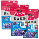 UHA味覚糖 UHAグミサプリ 鉄&葉酸 20日分×3個 (送料無料)(ポストB)