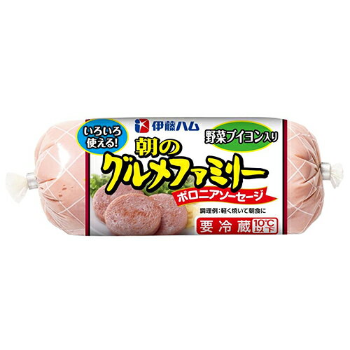 （商品説明） 野菜ブイヨン（たまねぎ、人参、セロリ）が入ったジューシーでおいしいソーセージです。 (原材料） 豚肉（輸入又は国産（5％未満））、豚脂肪、鶏肉、結着材料（でん粉、植物性たん白、卵たん白）、糖類（水あめ、砂糖）、食塩、香辛料、野菜ブイヨン、脱脂粉乳／調味料（アミノ酸等）、リン酸塩（Na、K）、pH調整剤、酸化防止剤（ビタミンC）、くん液、発色剤（亜硝酸Na）、コチニール色素、（一部に小麦・卵・乳成分・大豆・鶏肉・豚肉を含む） (栄養成分） 100g当たり熱量283kcal・たんぱく質10.9g・脂質23.2g・炭水化物7.7g・食塩相当量2.0g （アレルギー） 小麦・卵・乳成分・大豆・鶏肉・豚肉