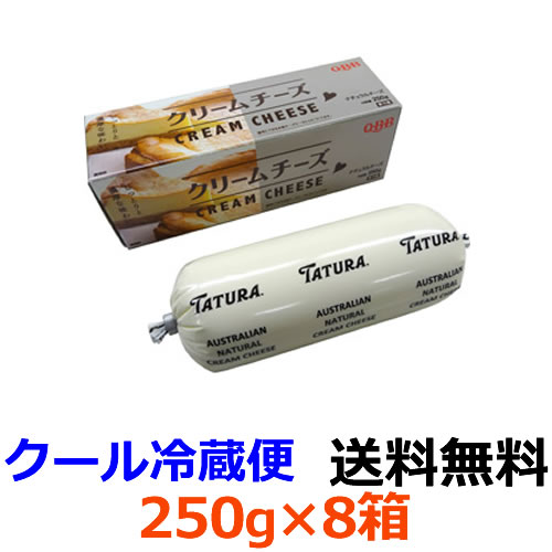 Q・B・B　クリームチーズ　250g×8個 【送料無料】【冷蔵】さわやかな酸味となめらかな口あたりのクリームチーズです。お料理やケーキ作りなどにどうぞ。　六甲バター　QBB