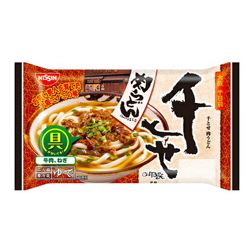 日清食品 千とせ 肉うどん 2人前 428gx12個【送料無料】【冷蔵商品】