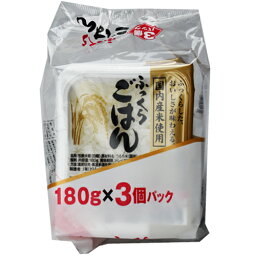 ドリームズファーム ふっくらごはん3食 540g（180gx3個パック）×24個 ご飯パック/レトルトご飯/包装米飯/米/ごはん/レトルトご飯パック/防災/保存食