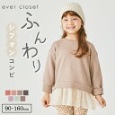 シフォン付きトップス｜ キッズ ベビー 子供 子供服 キッズ服 女の子 ガールズ 秋 秋冬 秋服 秋冬物 長袖 トップス 長袖トップス 保育園 綿 シフォン フリル 裏毛 スウェット トレーナー キッズトレーナートップス カットソー 無地 白 ピンク ブラウン クリスマス 23AW