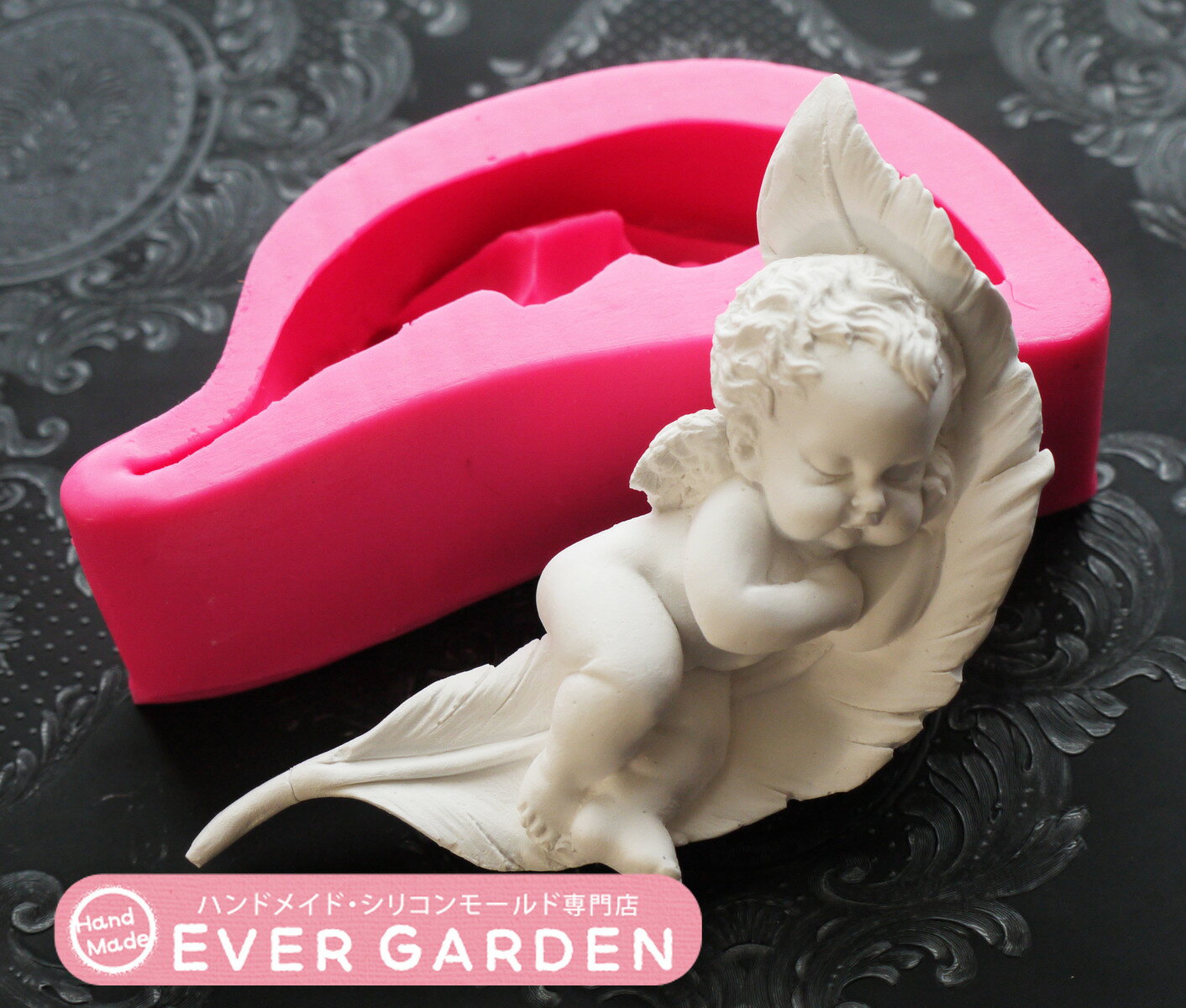 赤ちゃん リーフ 天使 葉っぱ シリコンモールド レジン アロマストーン 手作り 石鹸 キャンドル 樹脂 粘土 オルゴナイト 型 抜き型