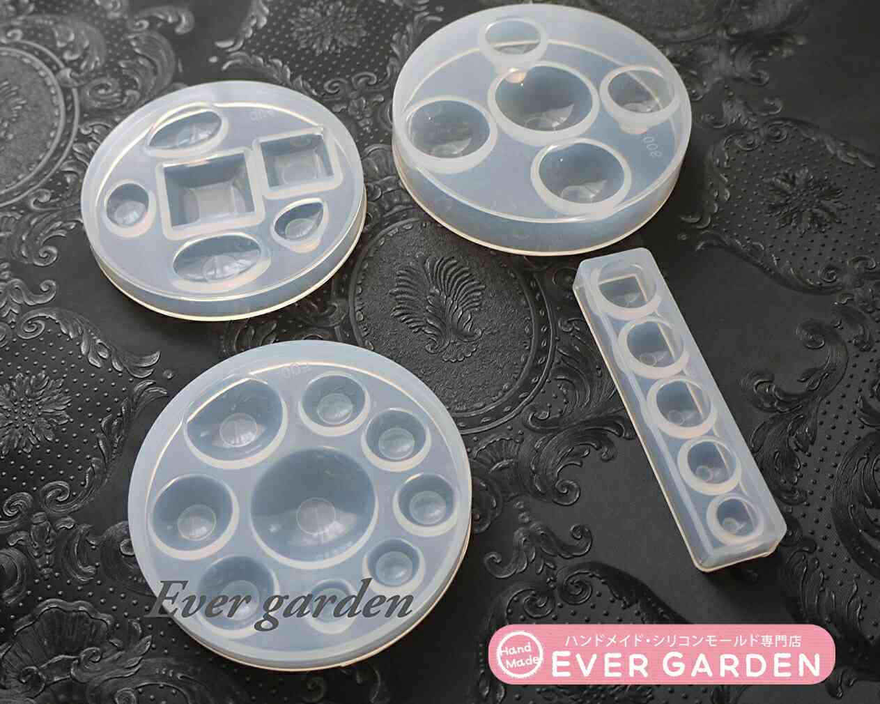 4個セット レジン 半球 正方形 丸 しずく ドロップ シリコンモールド レジン ネックレス アクセサリー パーツ 作成 シリコン モールド シリコン型 抜き型 キット 道具 【オススメ】 UVレジン 球体格安通販　バレンタイン　人気　ランキング