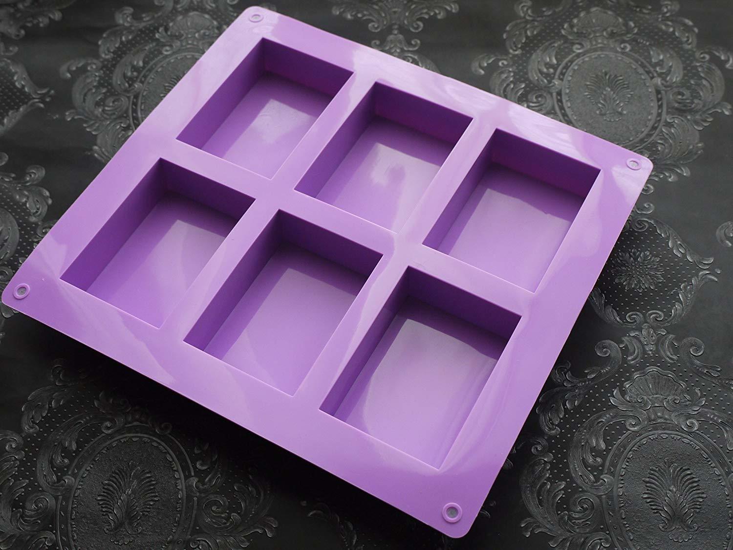 6個 長方形 シリコンモールド レジン 手作り 石鹸 樹脂 粘土 レジン シリコン モールド シリコン 型 抜き型 キット アロマワックスバー サシェ レジンクラフト デコ パーツ オルゴナイト 型 シンプル 土台 セット