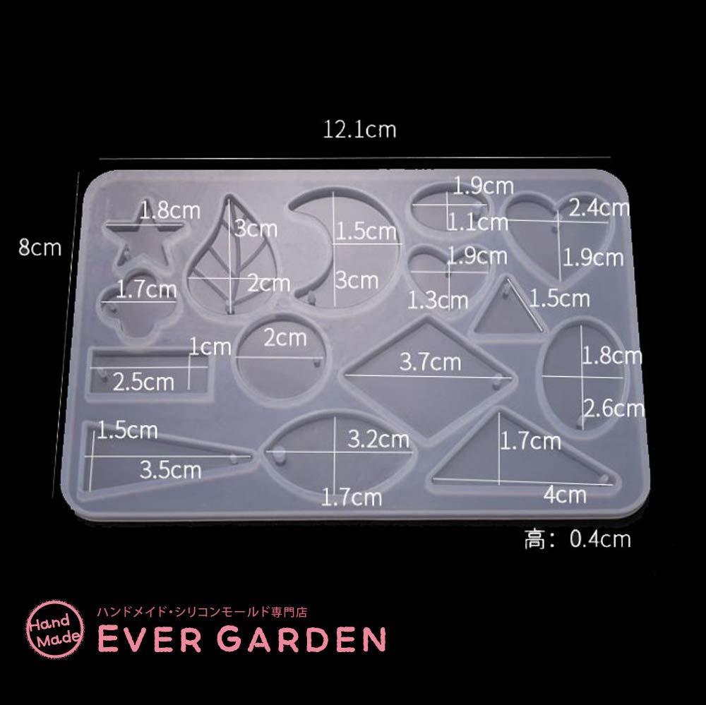 シリコンモールド レジン 3個セット レジン シリコンモールド UVレジン オルゴナイト エポキシ樹脂 樹脂粘土 型 抜き型 キット 道具 穴あき ハート 星 丸 しずく 楕円 四角 三角格安通販　バレンタイン　人気　ランキング