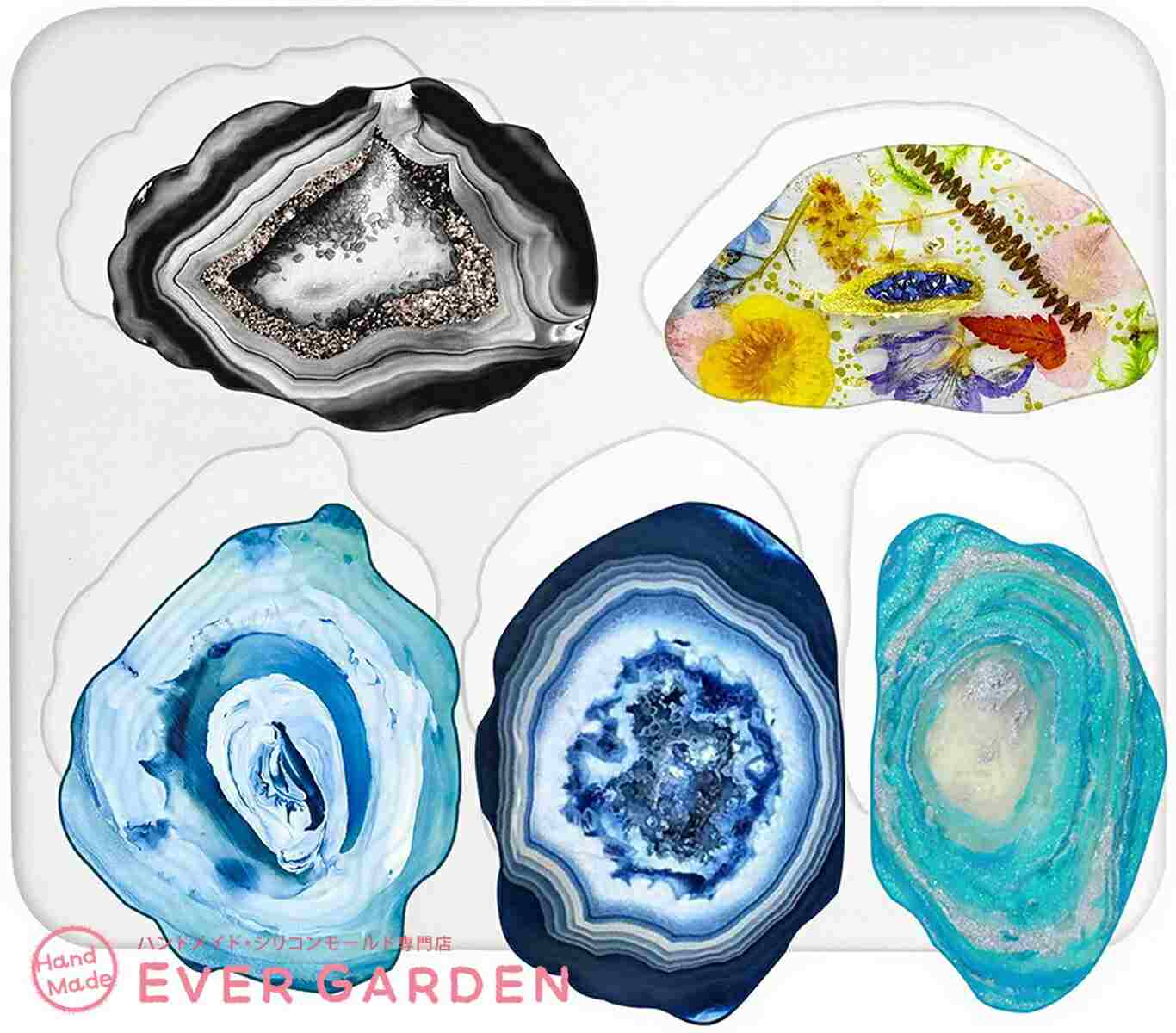 シリコンモールド アゲートスライス シリコン モールド レジン UVレジン エポキシ樹脂 アロマストーン 手作り 石鹸 キャンドル 樹脂 粘土 オルゴナイト 型 抜き型 コースター 置き皿格安通販　バレンタイン　人気　ランキング