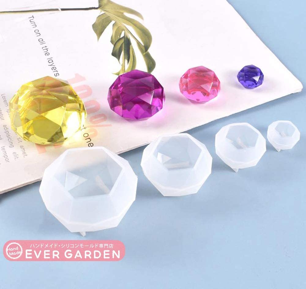 ダイヤモンド 4個セット レジン シリコンモールド オルゴナイト uvレジン アロマストーン 石膏  ...