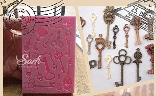 鍵 アンティーク レトロ シリコンモールド レジン アロマハイストーン 石膏 手作り 石鹸 レジン 樹脂 粘土 シリコン型 抜き型 (タイプ) 新入荷　【オススメ】 クレイアート プレゼント アクセサリー ピアス アロマ セール evergarden-10000343 ハンドメイド専門店エバーガーデン サンプル画像3