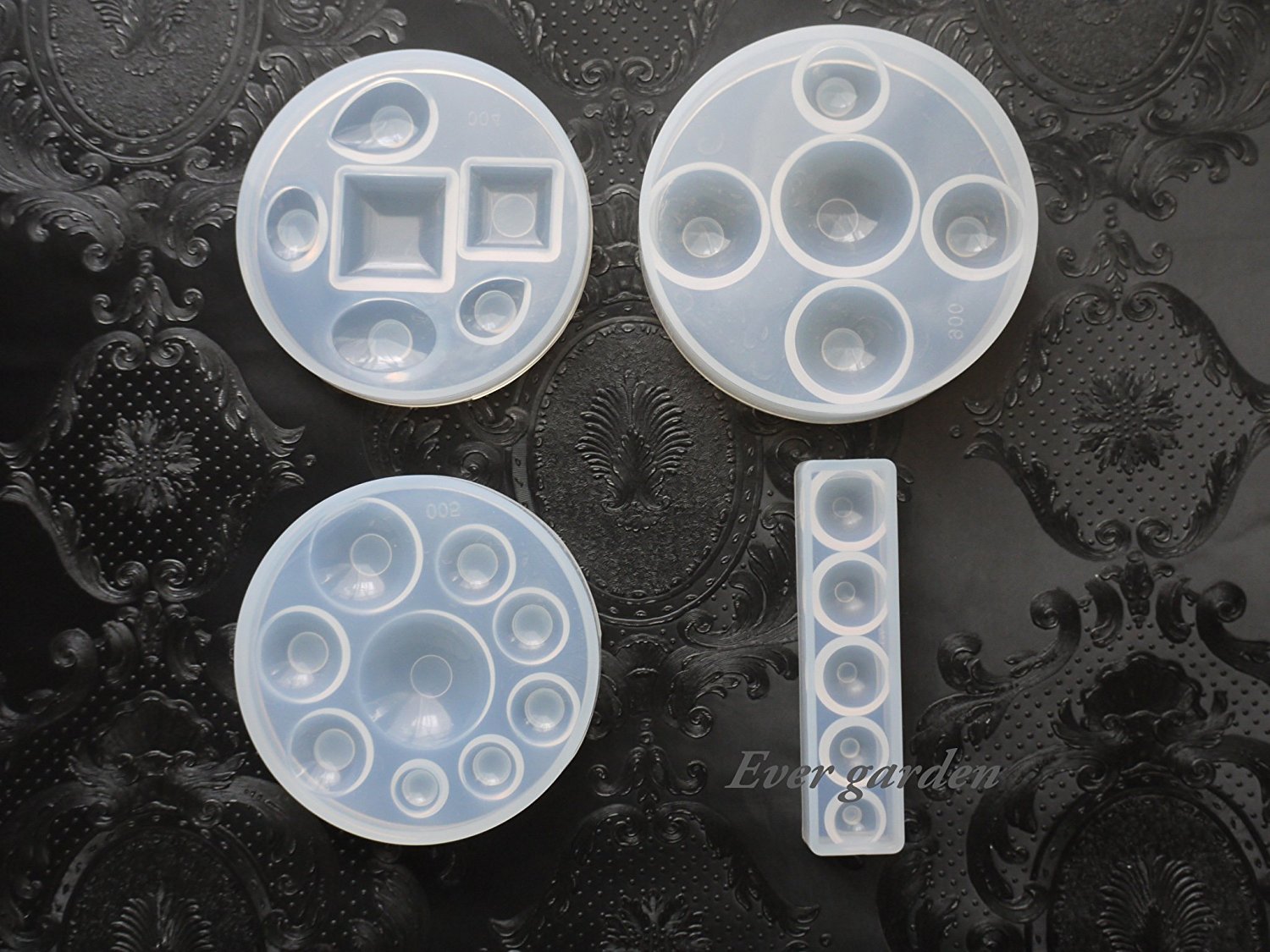 4個セット レジン 半球 正方形 丸 しずく ドロップ シリコンモールド レジン ネックレス アクセサリー パーツ 作成 シリコン モールド シリコン型 抜き型 キット 道具 【オススメ】 UVレジン 球体格安通販　バレンタイン　人気　ランキング