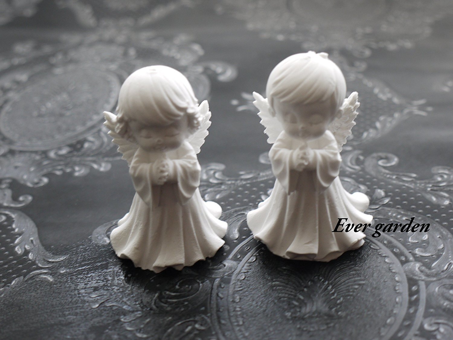 天使 ペア シリコンモールド / アロマハイストーン 石膏 / 手作り 石鹸 / レジン / 樹脂 粘土 / 型 抜き型 エンジェル アロマワックスバー ローソク 土台 手芸 オルゴナイト 型 シリコン 型格安通販　バレンタイン　人気　ランキング