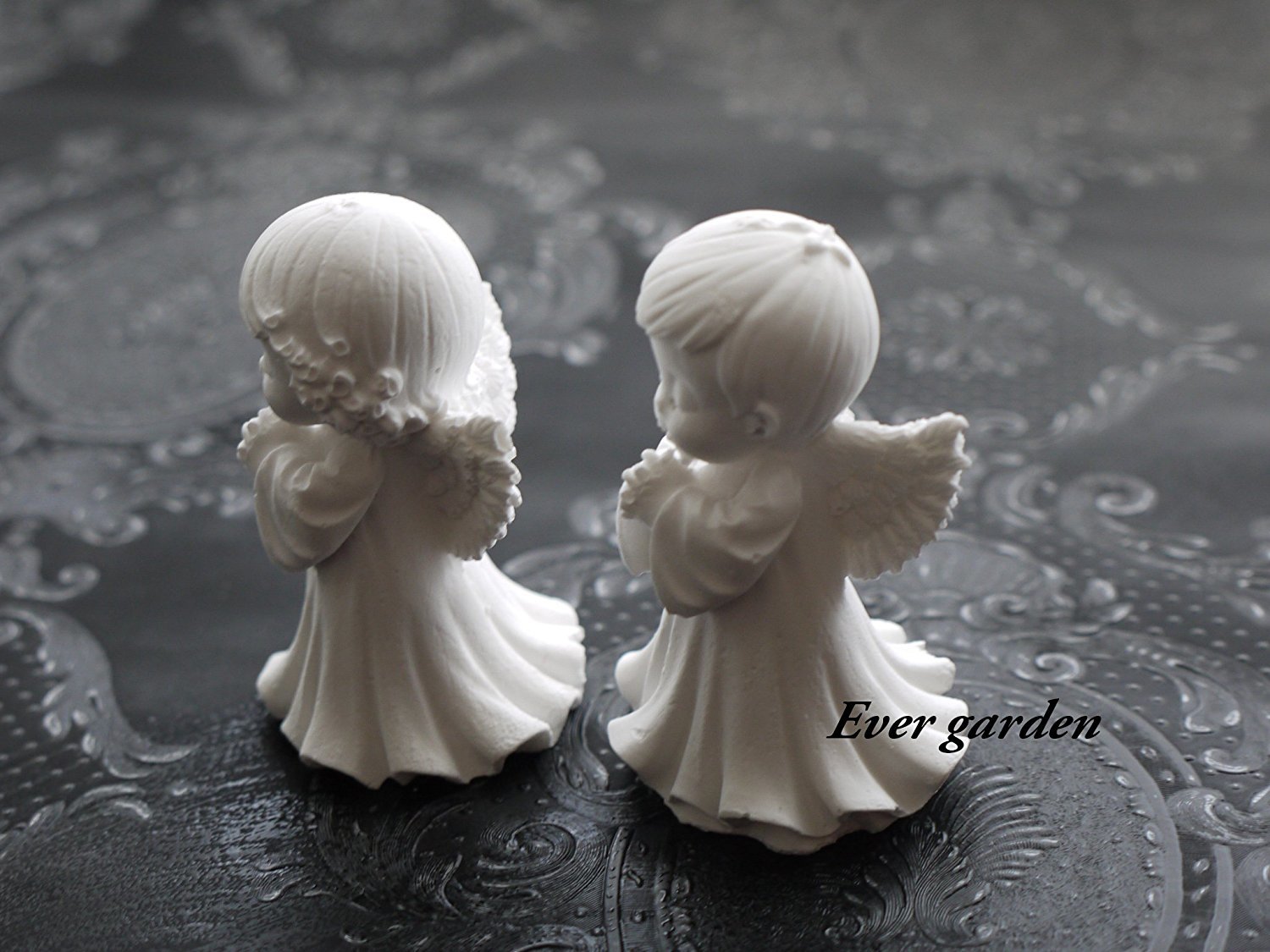 天使 ペア シリコンモールド / アロマハイストーン 石膏 / 手作り 石鹸 / レジン / 樹脂 粘土 / 型 抜き型 エンジェル アロマワックスバー ローソク 土台 手芸 オルゴナイト 型 シリコン 型格安通販　バレンタイン　人気　ランキング