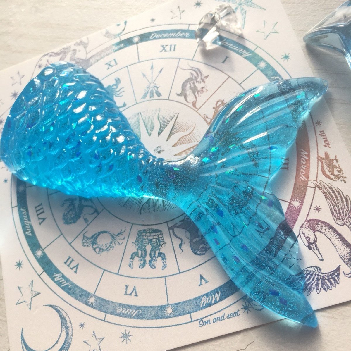 人魚 尾びれ 2個セット マーメイド レジン シリコンモールド ネックレス アクセサ...
