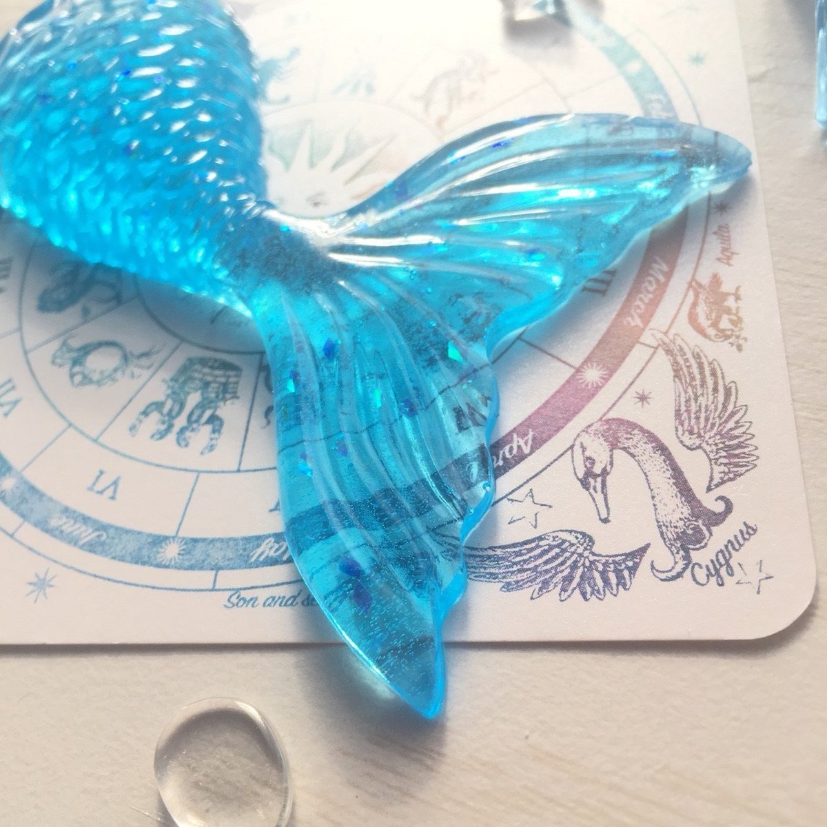 人魚 尾びれ 2個セット マーメイド レジン シリコンモールド ネックレス アクセサ...