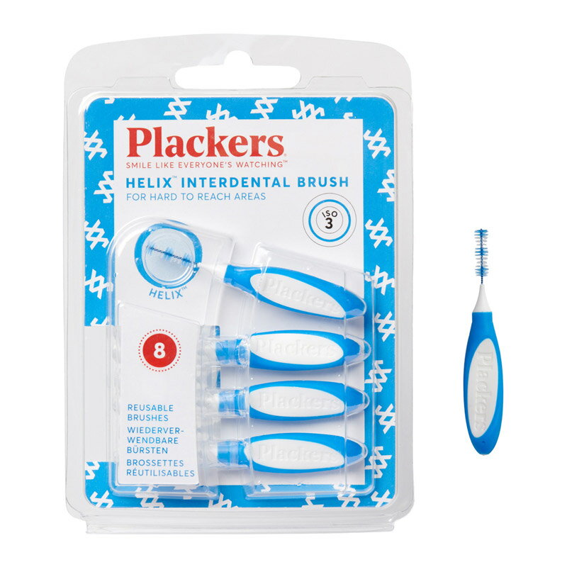 Plackers タフスパイラル 歯間ブラシ 0.6mm 8本 SSSS/4S 歯垢除去 歯周病予防 リーチ、GUM、小林製薬、ライオンのユーザーにもおすすめ