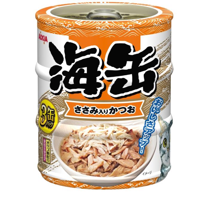 Rakuten - 海缶ミニ3P ささみ入りかつお 180g（60g×3缶）