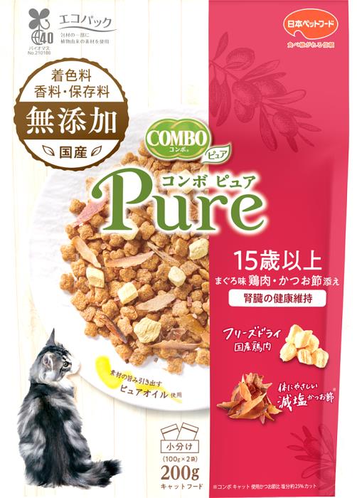 Rakuten - コンボピュアキャット15歳以上まぐろ味・鶏肉・かつお節添え　200g