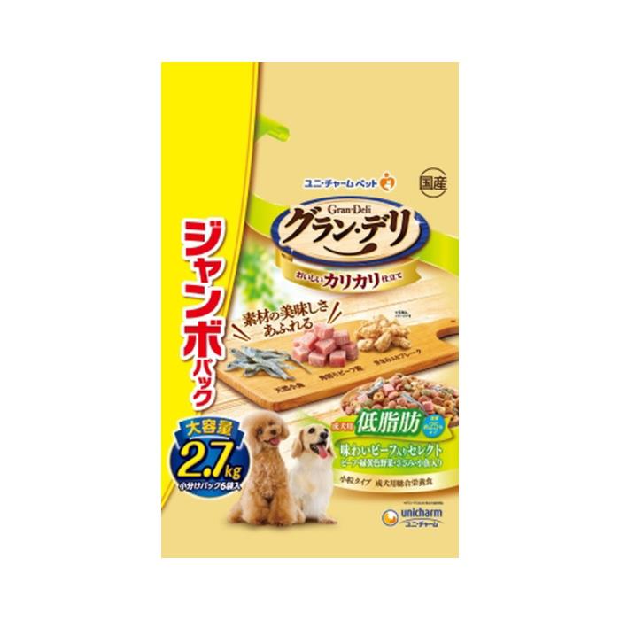 Rakuten - グラン・デリ　カリカリ仕立て　成犬用　低脂肪　味わいビーフ入りセレクト−脂肪分約25％カット　2.7kg