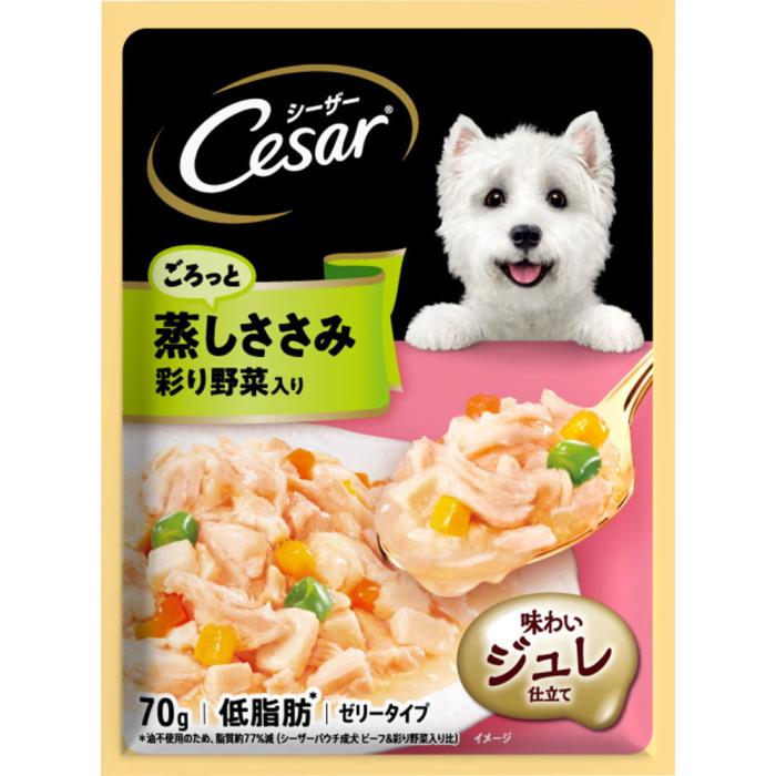 Rakuten - シーザー　ごろっと蒸しささみ　彩り野菜入り　70g
