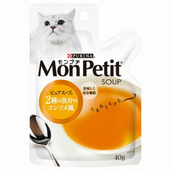 Rakuten - モンプチ ピュアスープ 2種の魚介のコンソメ風 40g