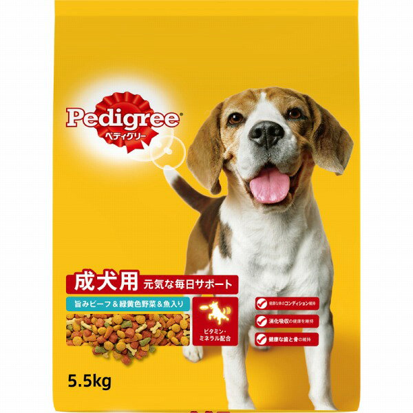 Rakuten - PDN6 ペディグリー 成犬用 旨みビーフ&緑黄色野菜&魚入り 5.5kg