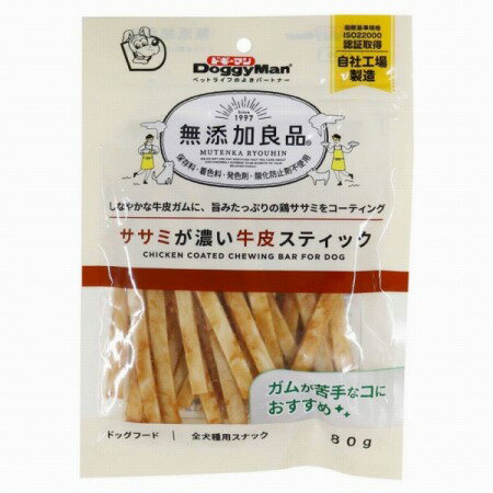 Rakuten - 無添加良品 ササミが濃い牛皮スティック 80g