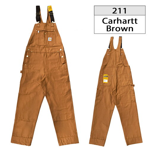 カーハート オーバーオール 102776 R01 carhartt メンズ DUCK BIB OVERALL ダック ビブ オーバーオール RELAXED FIT リラックスフィット USA レングス32 BLACK CARHARTT BROWN ブラック ブラウン つなぎ パンツ ワークパンツ ペインターパンツ ワークウェア サロペット