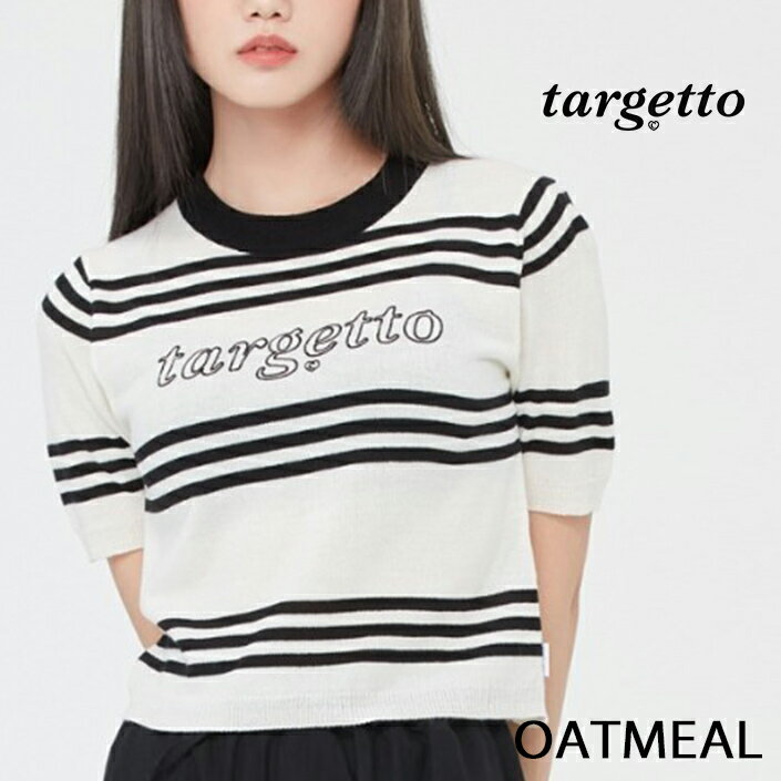 T targetto å 롼ͥå Ⱦµ LINE LOGO STRIPE KNIT 饤  ȥ饤 ˥å 3...