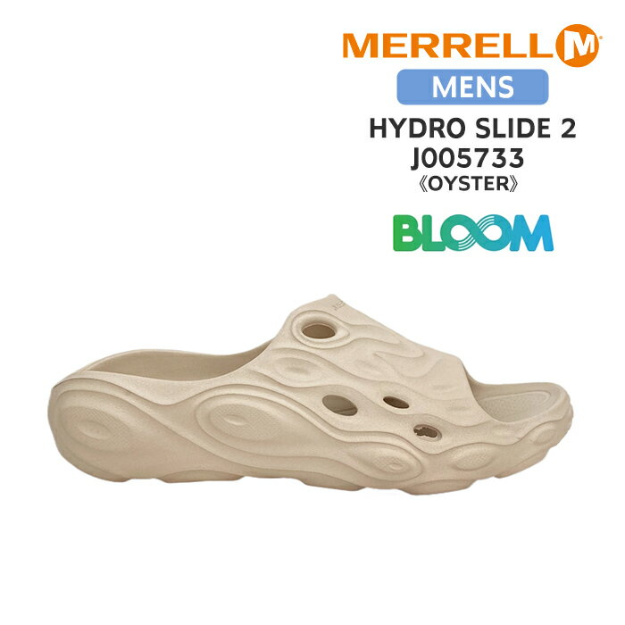 【G.W.限定 P3倍!】 メレル MERRELL サンダル メンズ J005733 MENS HYDRO SLIDE 2 ハイドロ スライド 2 OYSTER オイスター ベージュ シャワーサンダル アウトドア サステナブル クッション性 安定 耐久性 グリップ性 軽量 EVA アフタースポーツシューズ スリッパサンダル