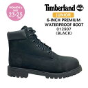 楽天EVER RICH【5％OFFクーポン】 ティンバーランド Timberland ブーツ ジュニア レディース 012907 JUNIOR 6INCH PREMIUM WATERPROOF BOOT 6インチ プレミアム ウォータープルーフブーツ ロゴ BLACK ブラック 黒 ヌバック レースアップブーツ 冬 防寒 楽天 通販 送料無料