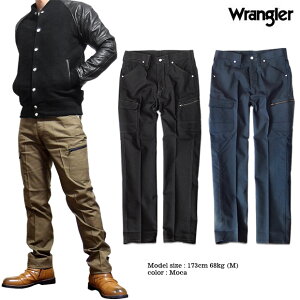 Wrangler ラングラー カーゴパンツ ボトムス メンズ パンツ ポケット ワークウェア ワークパンツ ブラック 黒 ノータック オックス 送料無料