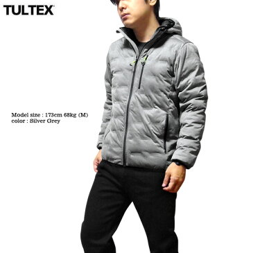 中綿ジャケット ジップパーカー メンズ アウター TULTEX ジャンパー ジップアップ 厚手 秋 冬 暖かい 黒 ブラック グレー 3L 大きいサイズ