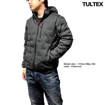 中綿ジャケット ジップパーカー メンズ アウター TULTEX ジャンパー ジップアップ 厚手 秋 冬 暖かい 黒 ブラック グレー 3L 大きいサイズ