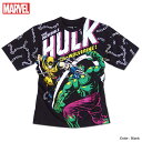 MARVEL マーベル Tシャツ ハルク X-MEN ウルヴァリン プリント アベンジャーズ キャラクター 総柄 プリント 半袖 アメコミ tシャツ グッズ メンズ 黒 ブラック 派手 誕生日プレゼント