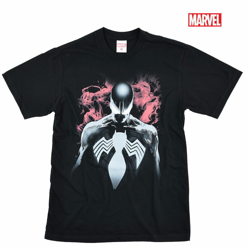  MARVEL スパイダーマン メンズ マーベル Tシャツ 半袖 アメコミ レディース アベンジャーズ ヴェノム ハルク キャラクター グッズ ストリート ダンス ロゴ プリント ブラック tシャツ 誕生日プレゼント